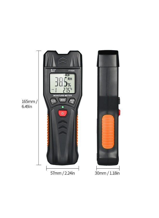 FUYI FUYI Digital Damp Meter Detector Wood Moisture Meter Wood Moisture Tester with 7 Modes LCD Backlight Data Hold Function  - Image 2