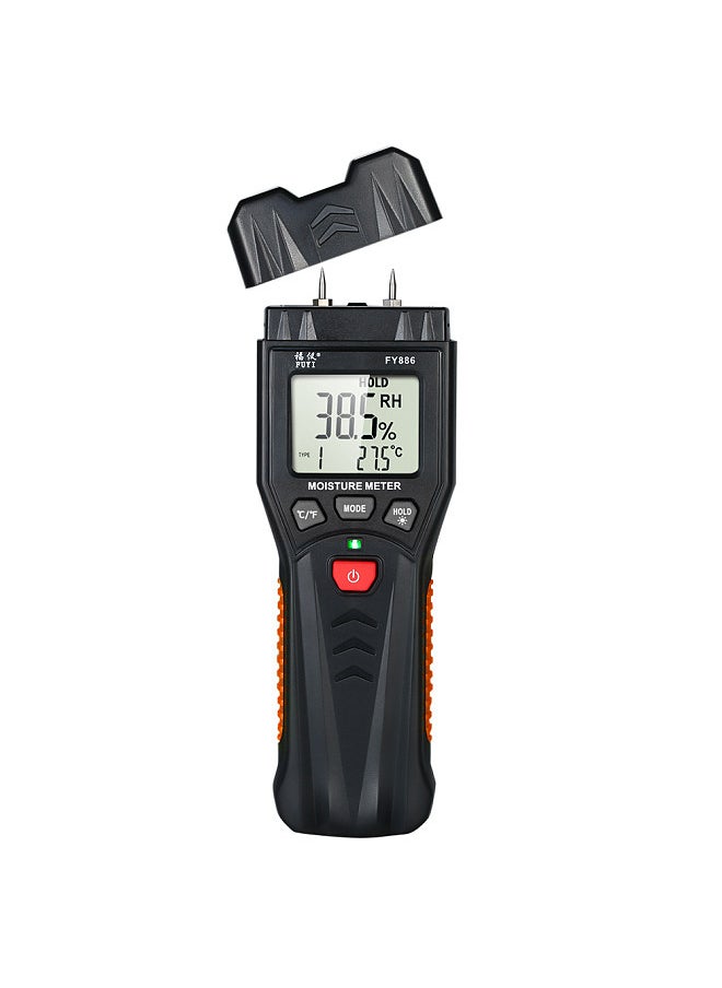 FUYI FUYI Digital Damp Meter Detector Wood Moisture Meter Wood Moisture Tester with 7 Modes LCD Backlight Data Hold Function  - Image 1