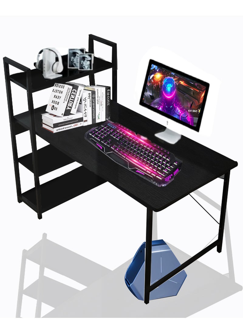 ZUIHAO - Home Office Computer Desk Modern Simple Study Table with Bookshelf 110x60x111cm - Image 1