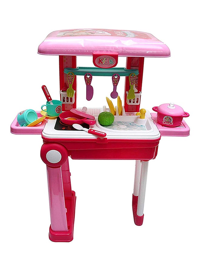 Chamdol Little Chef 2 In 1 Pretend Play Luggage Kitchen Cook Set With Lights And Sound - Image 3