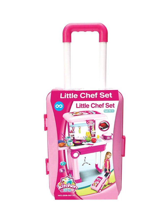 Chamdol Little Chef 2 In 1 Pretend Play Luggage Kitchen Cook Set With Lights And Sound - Image 2