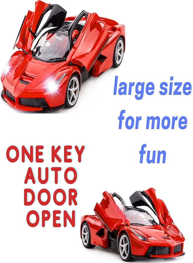 VGRASSP 1:16 Scale Remote Control Supercar Toy for Kids - Electronic Door Opening RC Sports Vehicle with Rechargeable Batteries and USB Charging Cable - Birthday Gift Toy for Kids - Red - Image 4