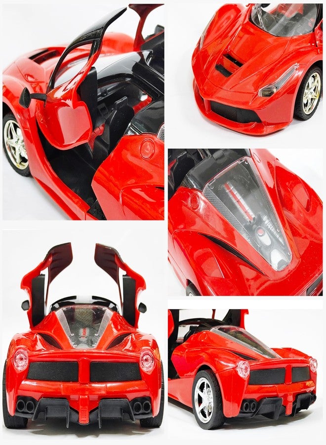 VGRASSP 1:16 Scale Remote Control Supercar Toy for Kids - Electronic Door Opening RC Sports Vehicle with Rechargeable Batteries and USB Charging Cable - Birthday Gift Toy for Kids - Red - Image 5