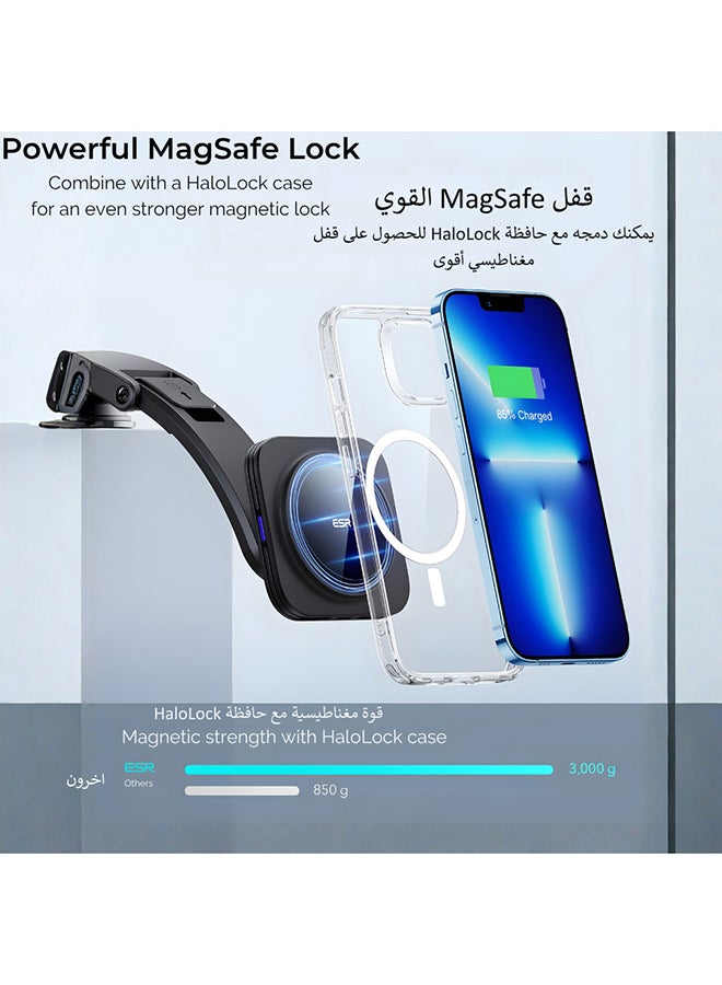 اي اس ار ESR شاحن سيارة ماج سيف 15 واط، حامل هاتف مغناطيسي لاسلكي بكأس شفط، شحن سريع للتابلوه، متوافق مع آيفون وسامسونج S25 وبكسل 10 - Image 2