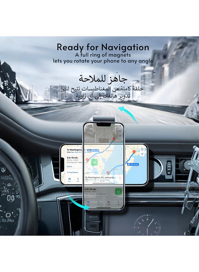 اي اس ار ESR شاحن سيارة ماج سيف 15 واط، حامل هاتف مغناطيسي لاسلكي بكأس شفط، شحن سريع للتابلوه، متوافق مع آيفون وسامسونج S25 وبكسل 10 - Image 5