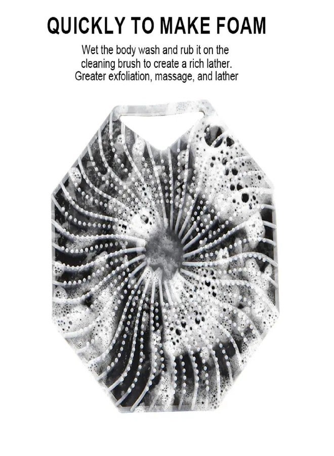 Heiter Silicone Body Scrubber | Hexagonal Bath Brush | Soft & Reusable Exfoliating Body Massage Brush | Safe for All Skin Types | Portable & Easy to Clean - Image 3