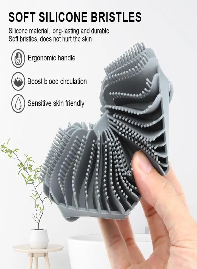 Heiter Silicone Body Scrubber | Hexagonal Bath Brush | Soft & Reusable Exfoliating Body Massage Brush | Safe for All Skin Types | Portable & Easy to Clean - Image 2