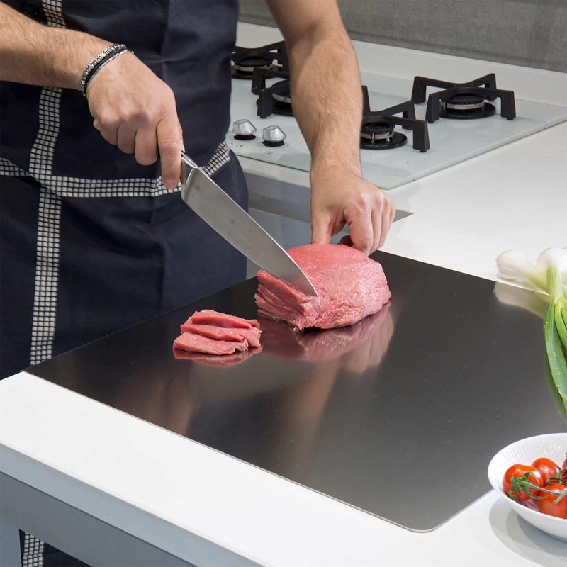 OTAVILEM Stainless Steel Cutting Boards for Kitchen Kneading Cutting Board Mats Metal Cutting Board for Meat Fruits Vegetables Bread and Baking Small Cutting Boards 40 x 30cm157 x 118 in - Image 3