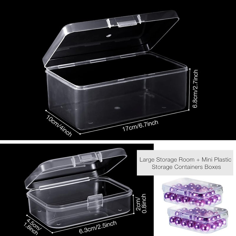 Blulu 12 Pieces Plastic Clear Storage Box Organizer with snap-tight closure latch Mini small Storage Containers Cases with Hinged Lid Hobby Modular Craft Supply Satchel (2.5 x 1.77 x 0.79 Inch) - Image 2