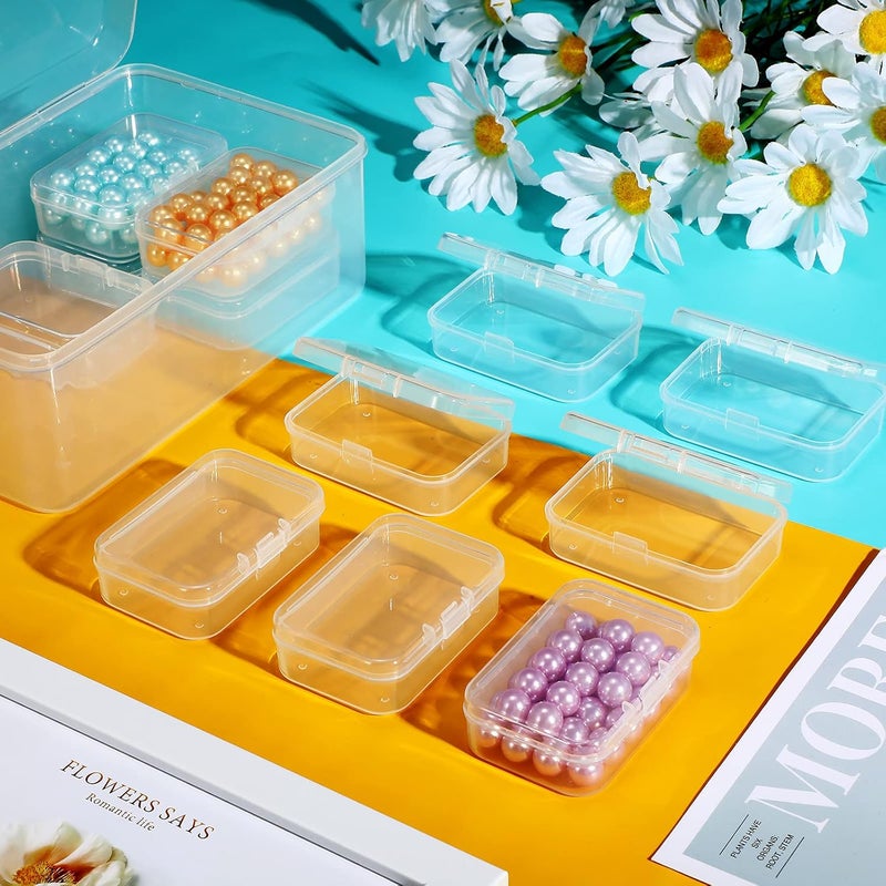 Blulu 12 Pieces Plastic Clear Storage Box Organizer with snap-tight closure latch Mini small Storage Containers Cases with Hinged Lid Hobby Modular Craft Supply Satchel (2.5 x 1.77 x 0.79 Inch) - Image 5