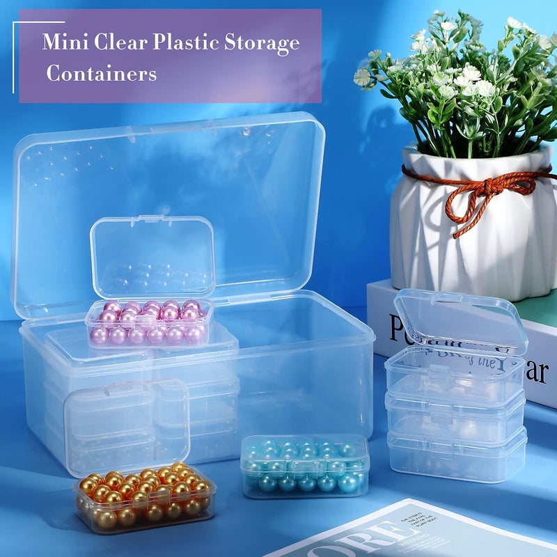 Blulu 12 Pieces Plastic Clear Storage Box Organizer with snap-tight closure latch Mini small Storage Containers Cases with Hinged Lid Hobby Modular Craft Supply Satchel (2.5 x 1.77 x 0.79 Inch) - Image 3