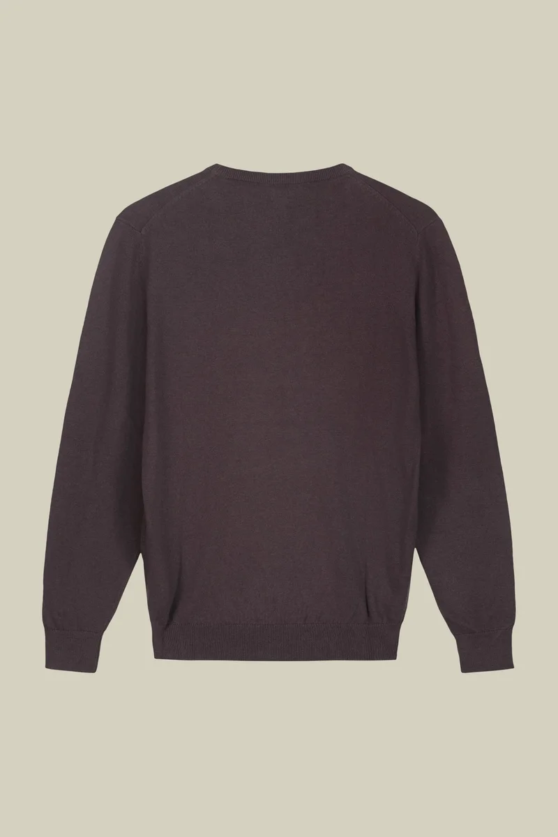Doppelganger Red Men's regular fit crew neck jumper in wool and cotton - Mauve for Men | Best Price UAE