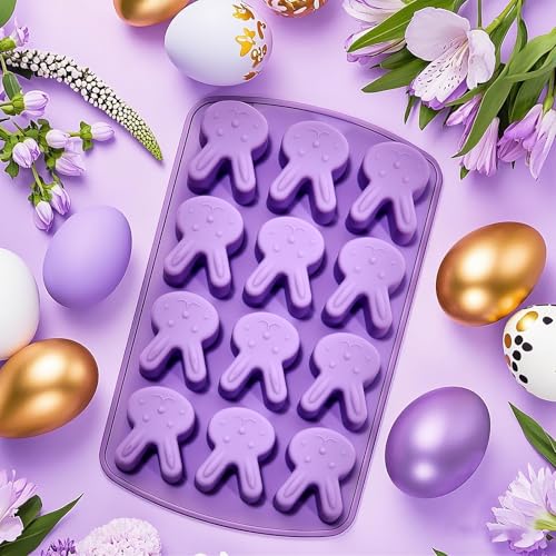 Dootafy Easter Bunny Silicon Molds, Bunny Ice Cube Tray Easter Hard Candy Chocolate Moulds 2 Pack Rabbit Shaped Molds Baking Pan Resin Cake Chocolate Mold Silicone Candy Pan for Party - Image 5