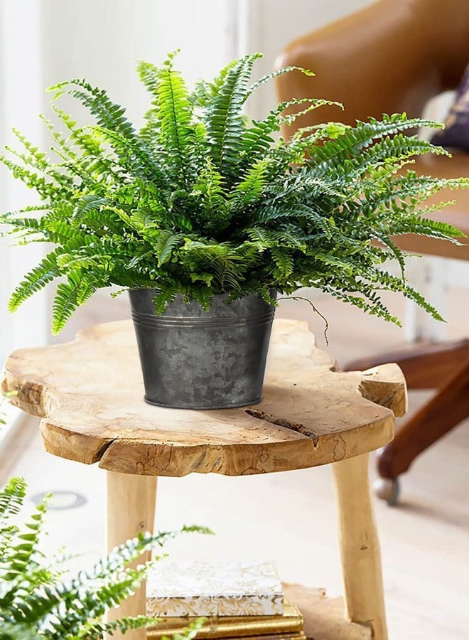 Briful 5 Size Galvanized Buckets Rustic Farmhouse Metal Bucket Galvanized Flower Bucket Home Indoor Outdoor Decorative Tin Planters (3.7In/3.9In/5.1In/5.9In/7.1In) - Image 4