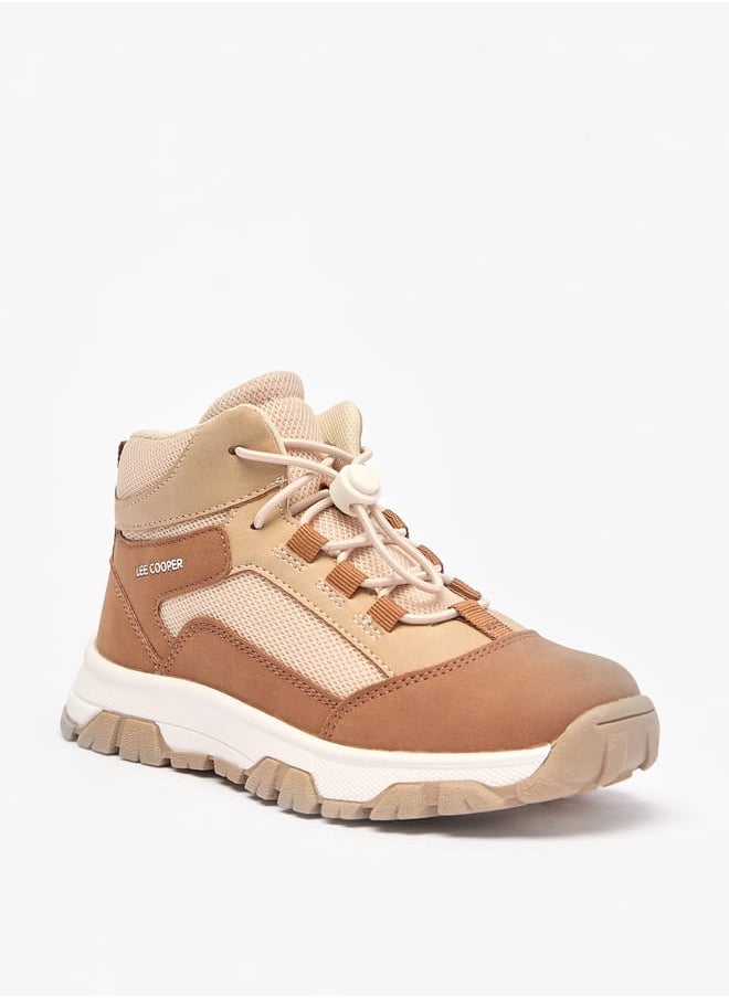 Lee Cooper Boy's Panelled Boots with Cord Lock Closure  - Image 1