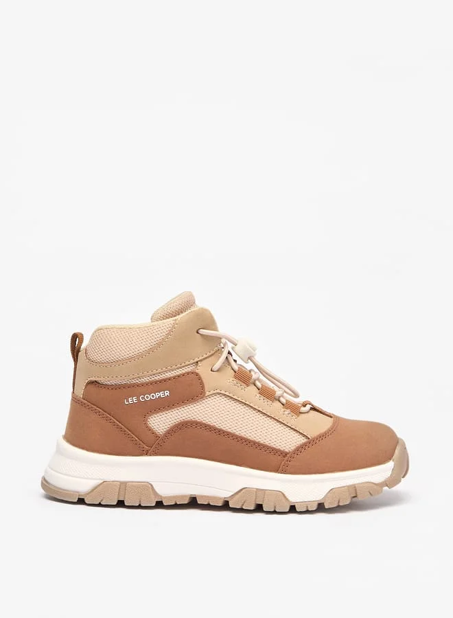 لي كوبر Boy's Panelled Boots with Cord Lock Closure