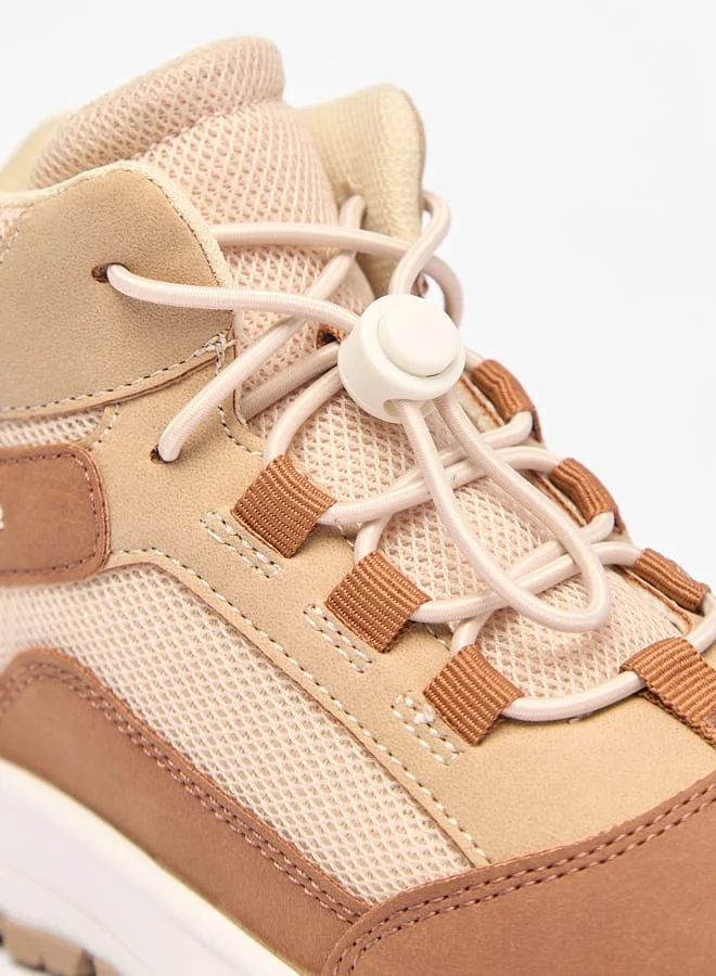 لي كوبر Boy's Panelled Boots with Cord Lock Closure