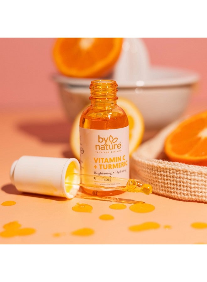 باي نيتشر زيت الوجه المُشرق والمُرطب من باي نيتشر - زيت فيتامين سي ومستخلص الكركم مُعزز بزيت السكوالين النباتي للوجه - يُنعش البشرة الباهتة والمتعبة - زيت فيتامين سي للوجه للنساء والرجال، 1 أونصة سائلة - Image 2