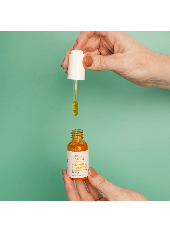 باي نيتشر زيت الوجه المُشرق والمُرطب من باي نيتشر - زيت فيتامين سي ومستخلص الكركم مُعزز بزيت السكوالين النباتي للوجه - يُنعش البشرة الباهتة والمتعبة - زيت فيتامين سي للوجه للنساء والرجال، 1 أونصة سائلة - Image 3