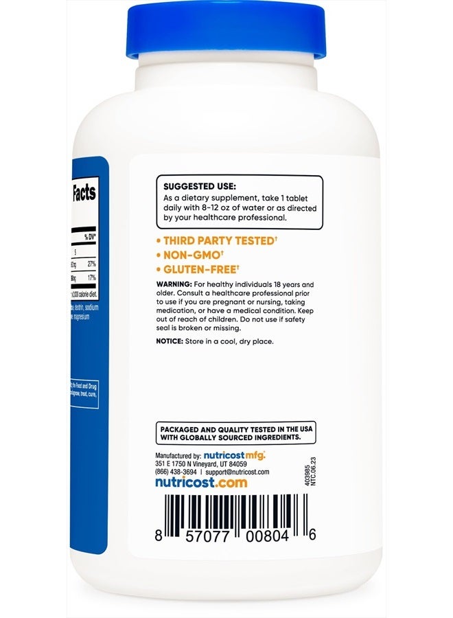 Nutricost Sodium Chloride 1000mg, 240 Tablets - Salt Tablets, Non-GMO, Gluten Free - Image 2