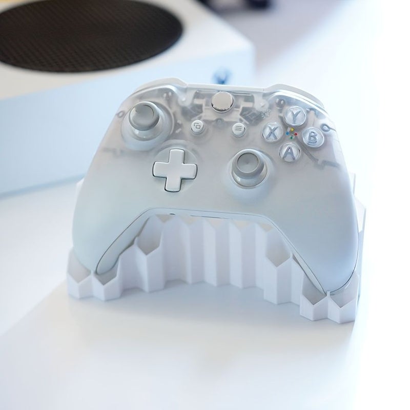 Wireless Controller Charging Stand With Grey Honeycomb Handle Holder For Gamer Display - Image 4