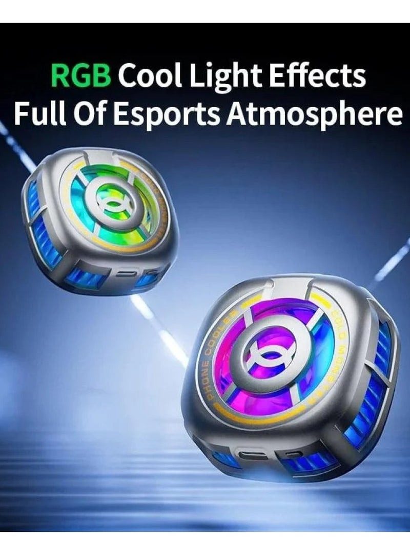 بليكستون مروحة تبريد الهاتف المحمول Plextone EX2 Ultra مع مغناطيس وإضاءة RGB ملونة، مروحة فعالة وسريعة التبريد للهواتف المحمولة والأجهزة اللوحية. - Image 3