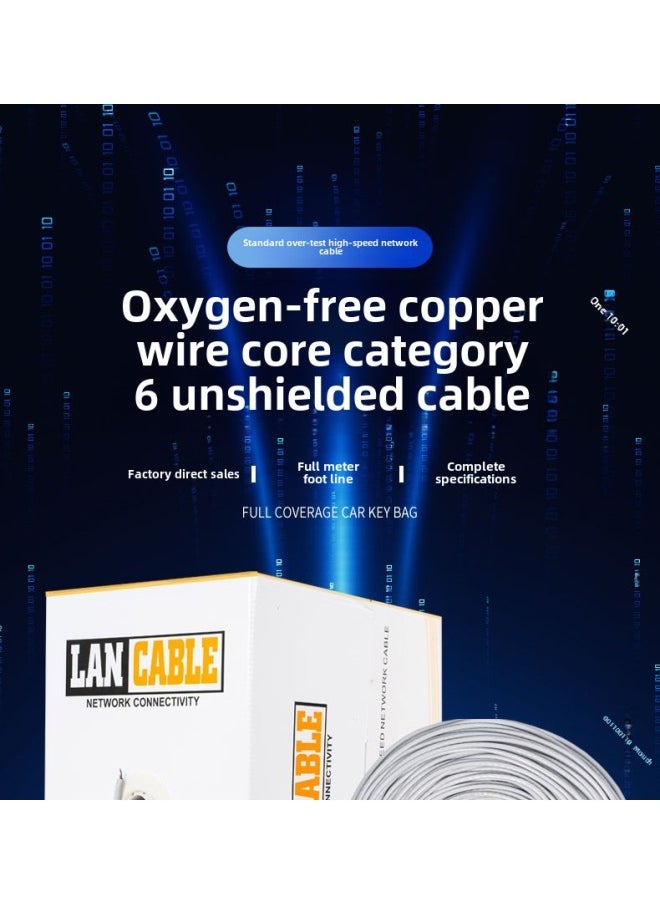 Generic Six Types Of Gigabit Oxygen-free Copper Over-test Network Cable 6 Types Of Unshielded 8-core 056 Twisted Pair Monitoring Engineering Pure Copper Network Cable-Color:Six Types Of Copper Clad Aluminum 05 Wire Core-Line Length:300 M  - Image 4