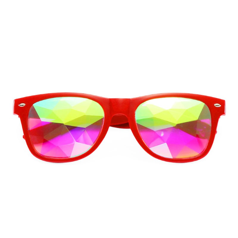 Generic 2022 meter nail glass prism kaleidoscope glasses dance bar photo props glasses Red