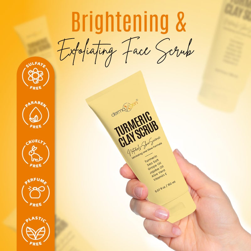DERMAXGEN Turmeric Clay Scrub â€“ Cleanse, Exfoliate, and Brighten Your Skin with Turmeric and Clay. Achieve a Smooth, Radiant Complexion by Removing Impurities and Balancing Skin for a Natural Glow - Image 5