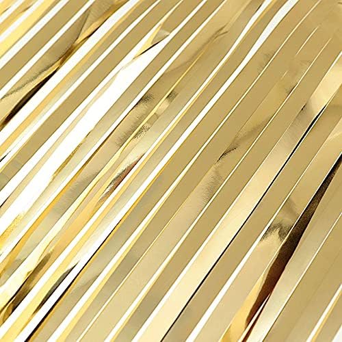 BalsaCircle Table Skirt BalsaCircle 29 x 9 Feet Champagne Metallic Foil Fringe Table Skirt Wedding Party Event Reception Decorations Catering Whole - Image 5