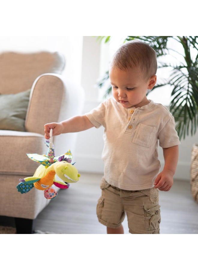 Lamaze Flip Flap Dragon – Clip & Go Plush Toy with Flapping Wings, Crinkles, Rattle & Teether – Baby Sensory Toy 0+ Months - Image 2