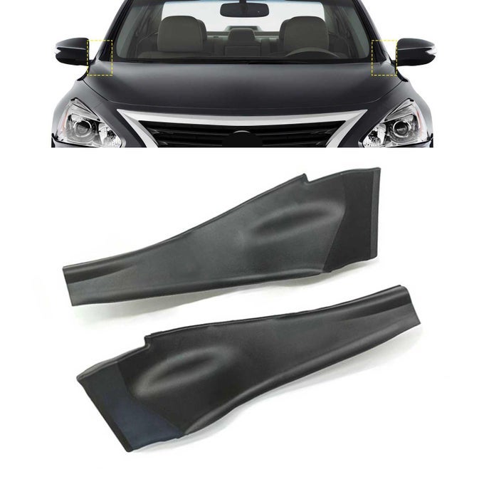 Front Windshield Wiper Side Cowl Extension Fender Cover Trim Compatible With 2013 2014 2015 2016 Nissan Altima Pair Left Right Black Durable Plastic Panel Caps 2Pcs