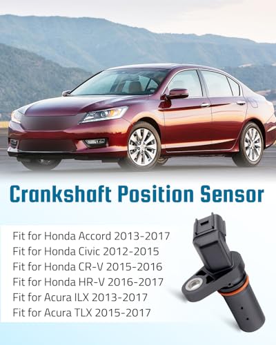 YUANTUO 37500-R60-U01 Crankshaft Crank Position Sensor Assembly Fit for Honda Accord 2013-2017, Fit for Civic 2012-2015 CR-V 2015-2016 HR-V 2016-2017 Acura ILX 2013-2017 TLX 2015-2017 - Image 2