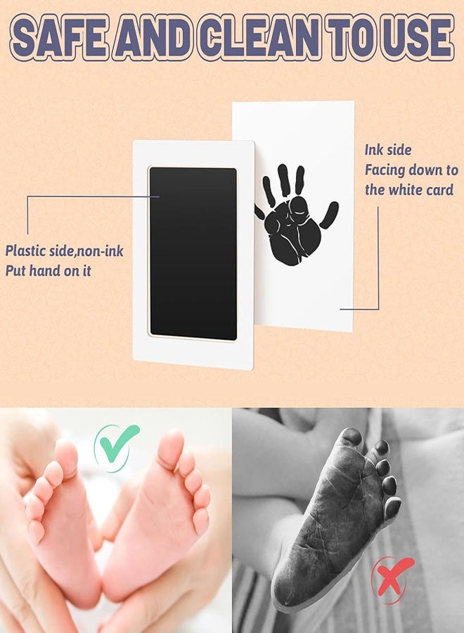 Baby Handprint and Footprint Kit, 3 Baby Handprint Ink Pads, 6 Imprint Cards, Baby Footprint Kit, Pet Dog Paw Print Set for Feet and Hands, Family Keepsake - Black - Image 4