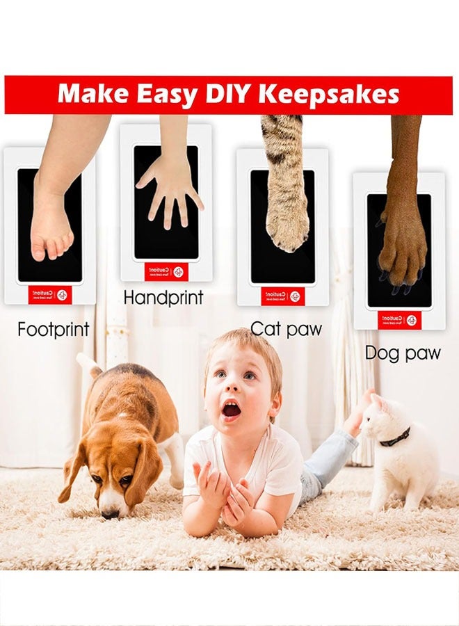Baby Handprint and Footprint Kit, 3 Baby Handprint Ink Pads, 6 Imprint Cards, Baby Footprint Kit, Pet Dog Paw Print Set for Feet and Hands, Family Keepsake - Black - Image 5