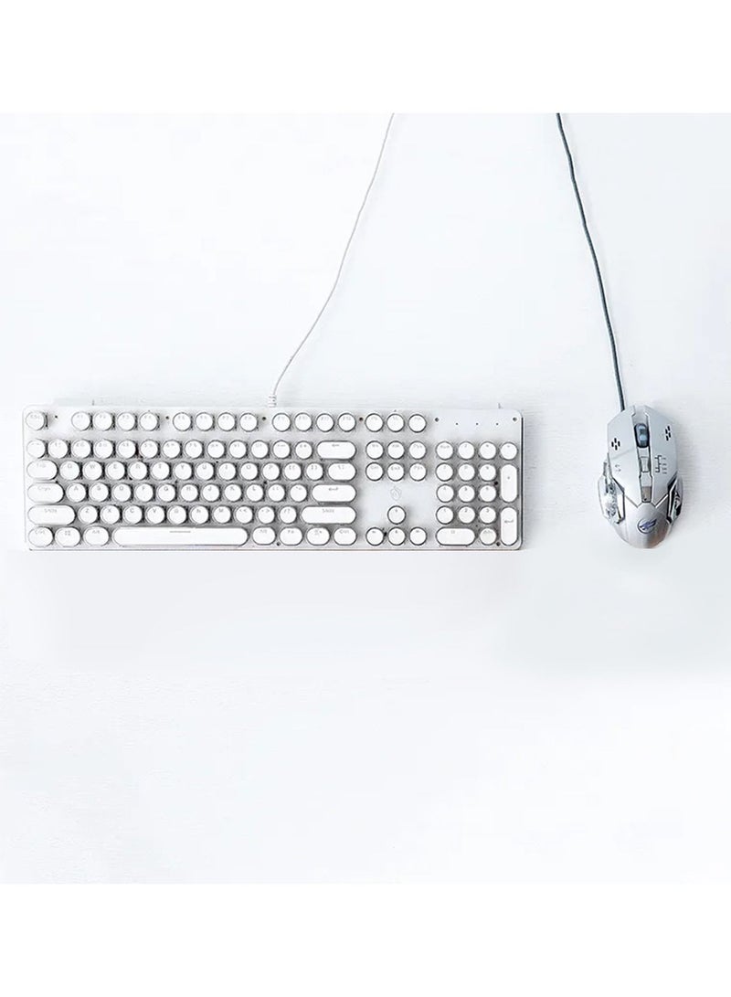 GT-Wheel Gaming Wire Keyboard And Mouse Set Retro Punk Typewriter Style Mechanical Keyboard With RGB Backlight  - Image 2
