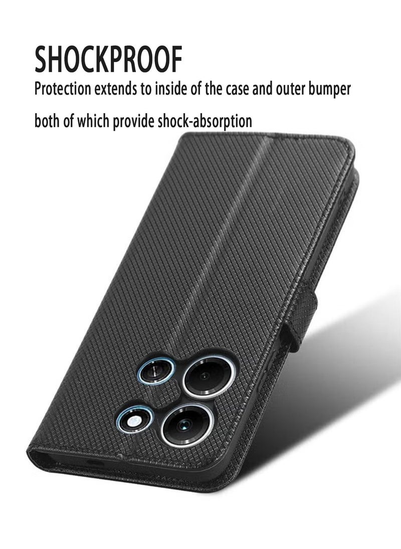 X-level Infinix Note 30i 4G/X6716 Phone Case Cover with Full Body Camera Len Protector PU Leather Wallet Card Holder Shockproof Protective Back Cover with Release Hand Phone Holder Daily Video Kickstand  - Image 3