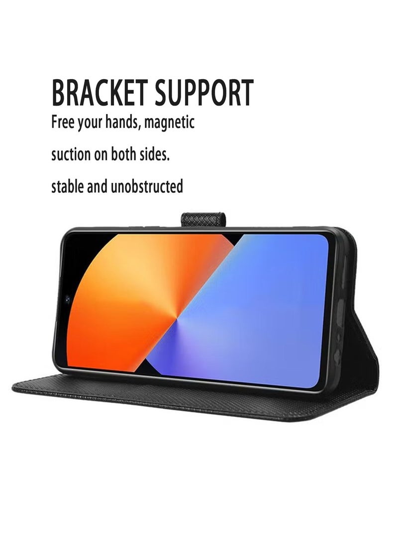 X-level Infinix Note 30i 4G/X6716 Phone Case Cover with Full Body Camera Len Protector PU Leather Wallet Card Holder Shockproof Protective Back Cover with Release Hand Phone Holder Daily Video Kickstand  - Image 2