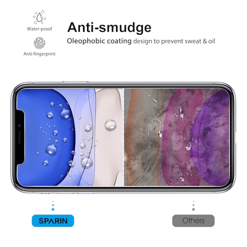 SPARIN Screen Protector Compatible with iPhone 11 / XR 6.1 inch, 4 Pack HD Clear 9H Tempered Glass Anti-Scratch and Case Friendly - Image 3