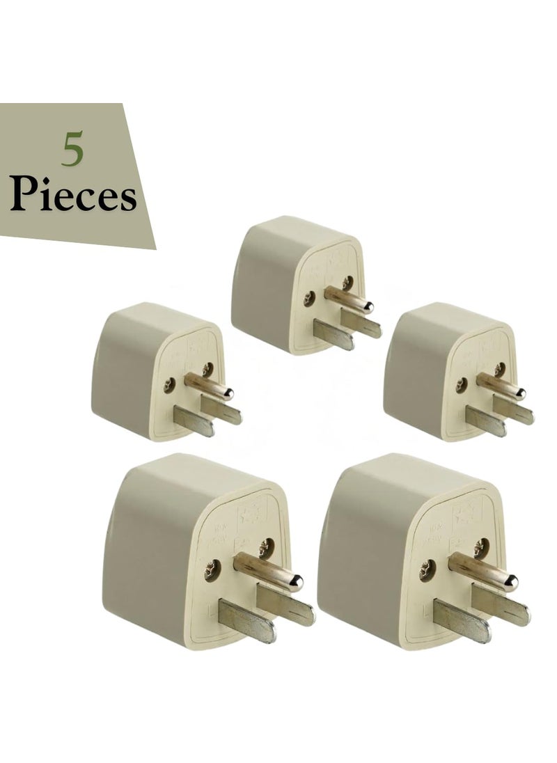 HI PLASST PINS N PLUGS HiPlasst 5 Pieces North American Plug Adapter Plug for USA TypeB 3Pin Grounded Flat Pin Plug India to USA Travel Adapter for US Devices  - Image 2