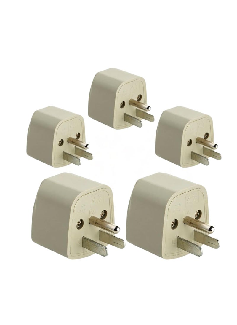 HI PLASST PINS N PLUGS HiPlasst 5 Pieces North American Plug Adapter Plug for USA TypeB 3Pin Grounded Flat Pin Plug India to USA Travel Adapter for US Devices  - Image 1