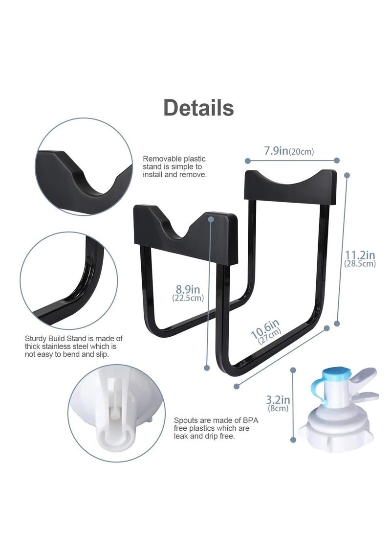 حامل موزع مياه، حامل إبريق مياه محمول من الفولاذ المقاوم للصدأ، حامل مبرد مياه، حامل زجاجة مياه، لا يتضمن صمامات توزيع المياه - Image 2
