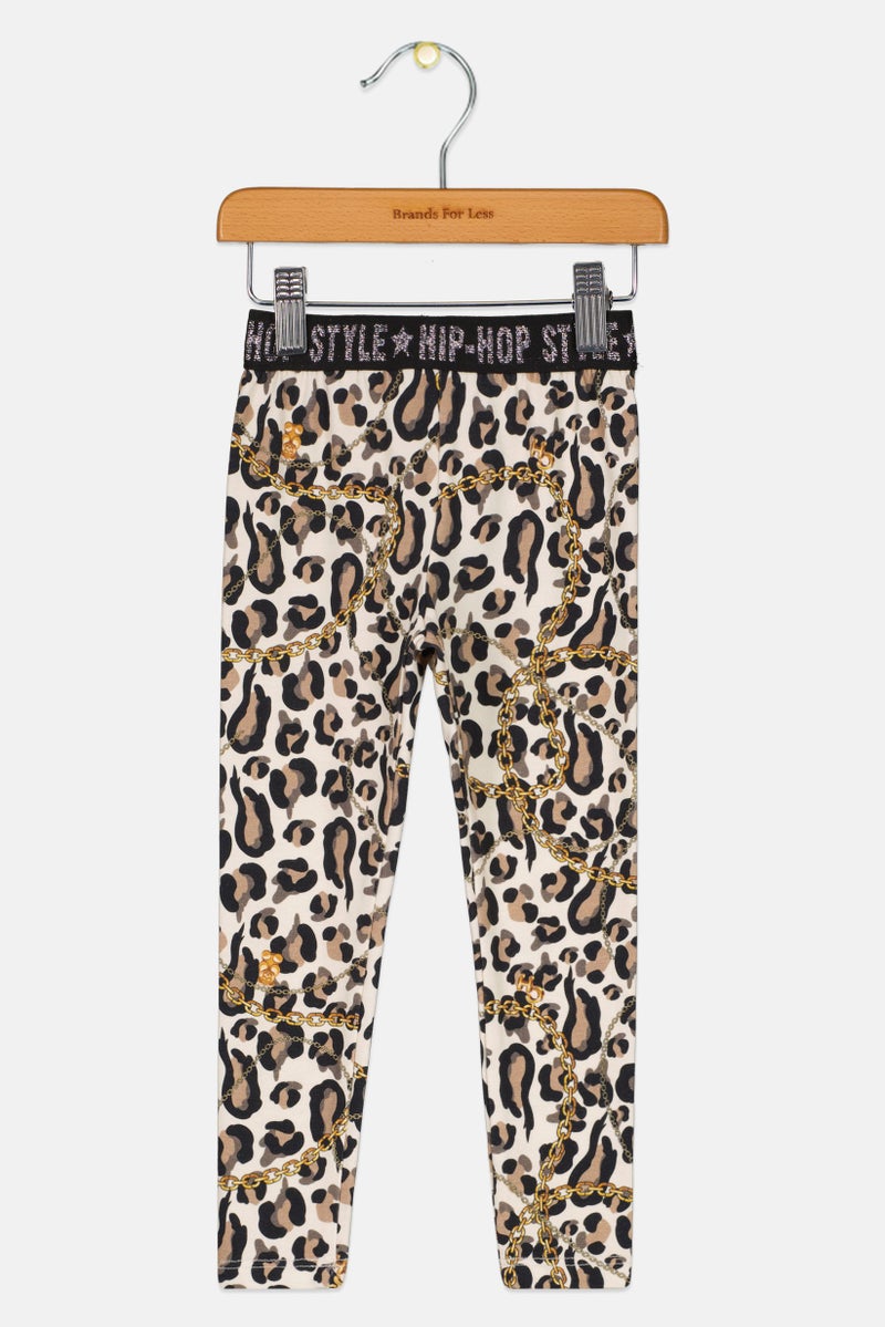 Choupette Toddlers Girl Leopard Print Pull On Leggings, Multicolor - Image 2