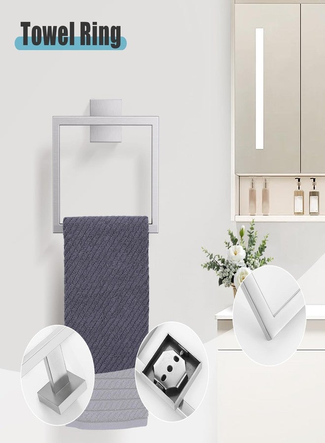 YACVCL 5-Pieces Brushed Nickel Bathroom Hardware Accessories Set Towel Bar Set Upgraded Toilet Paper Holder with Shelf Stainless Steel Wall-Mounted Bathroom Hardware Set 23.6 Inch - Image 4