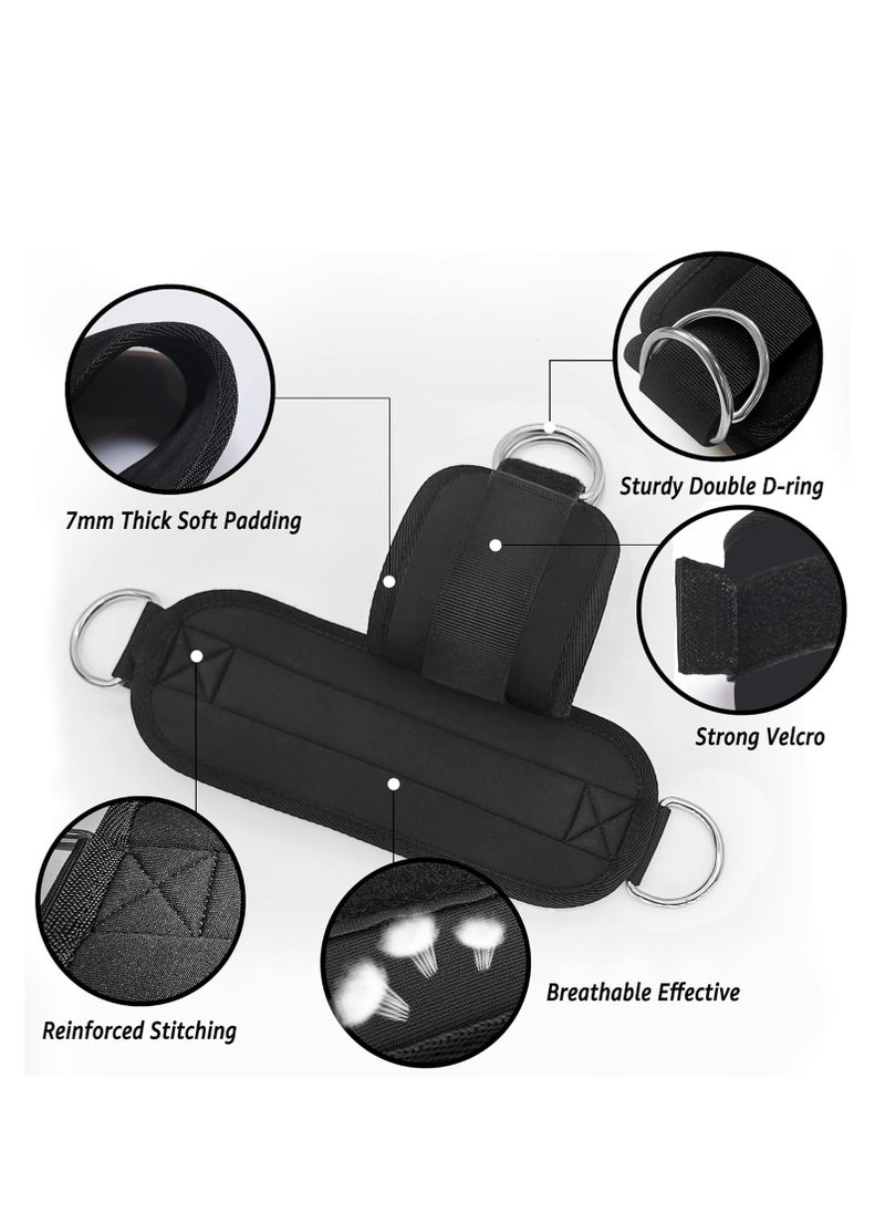 Generic Ankle Resistance Bands with Cuffs 6Pcs Adjustable Ankle Straps Stretchy Breathable Ankle Weights for Home Gym, Leg Workout, Fitness Equipment for Women  Men  - Image 3