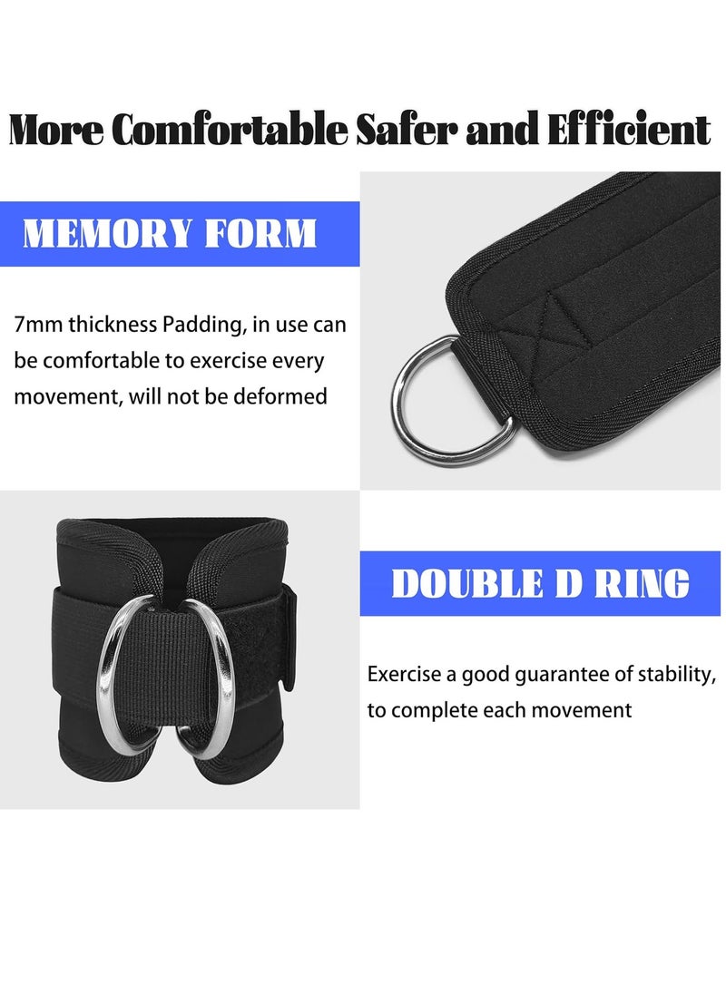 Generic Ankle Resistance Bands with Cuffs 6Pcs Adjustable Ankle Straps Stretchy Breathable Ankle Weights for Home Gym, Leg Workout, Fitness Equipment for Women  Men  - Image 2