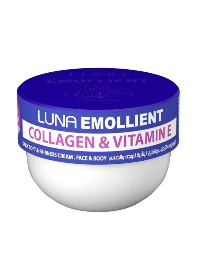 Luna Emollient Soft Cream - Vitamin E & Collagen - Moisturizing Cream - (160 g)  - Image 1