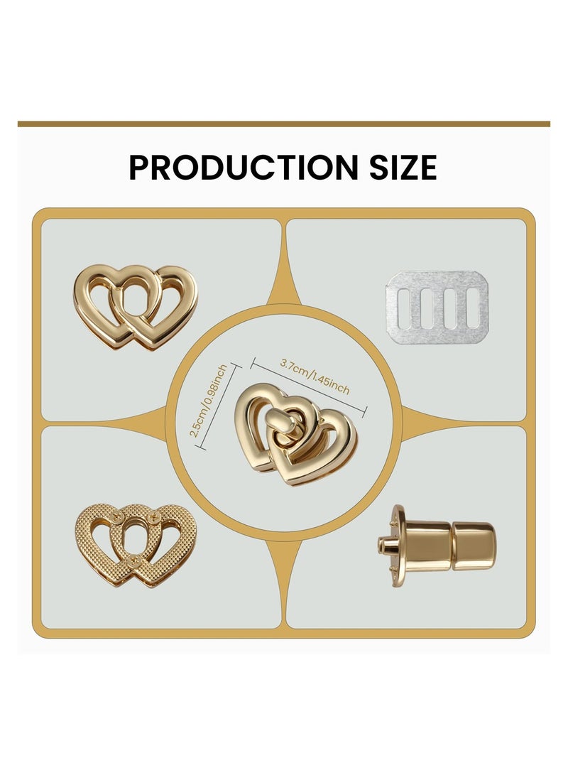 Heart Shaped Metal Twist Lock Set for Handbag Making 6 Durable Purse Clasp Hardware for Creative Crochet Bags and Accessories - Image 5