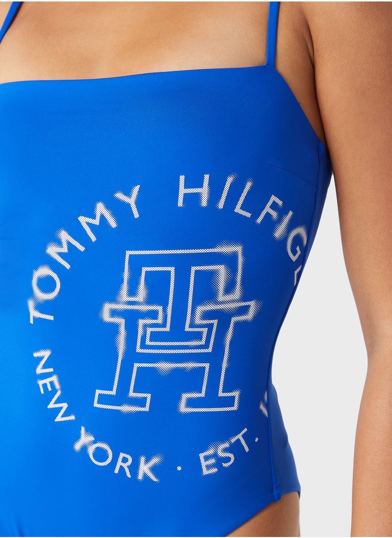 TOMMY HILFIGER - Strappy High Leg Swimsuit - Image 1