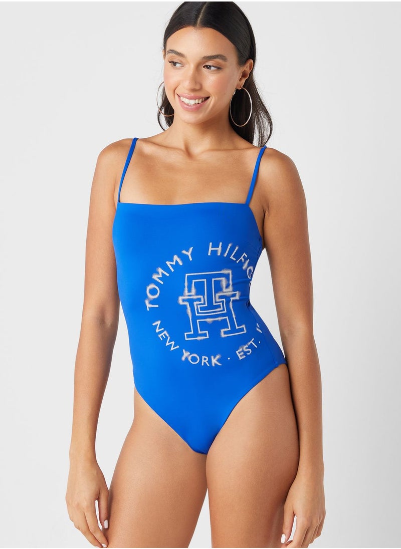TOMMY HILFIGER - Strappy High Leg Swimsuit - Image 1